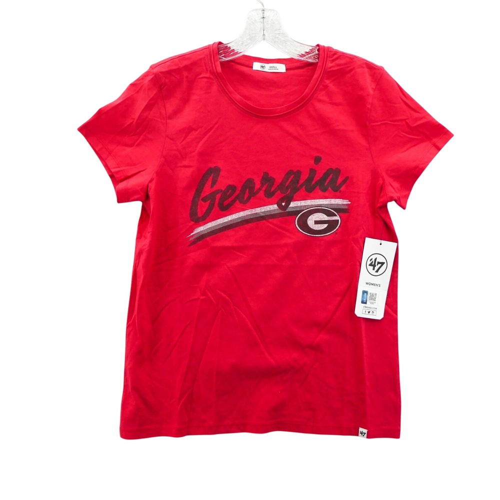 '47 Brand Shirt Womens Small Georgia Bulldogs Red NCAA College Logo Short Sleeve